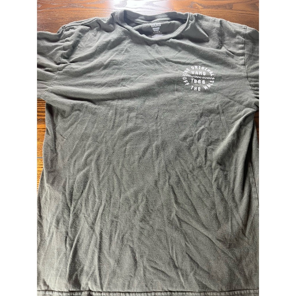 Vans Off The Wall Long Sleeve Graphic T Shirt Men Medium Green Skate Streetwear